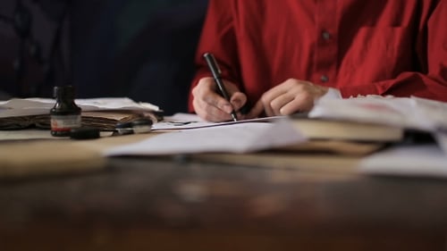 Artist Is Writing a Letter