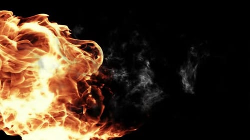 Fire against black background