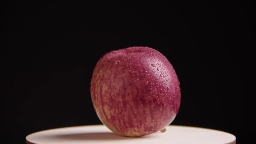 Organic apple close-up. Red delicious fruit