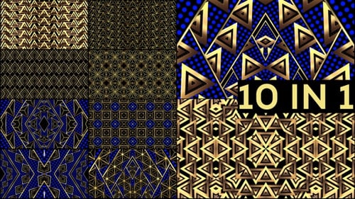 Golden Geometric Patterns Seamless Loop Background