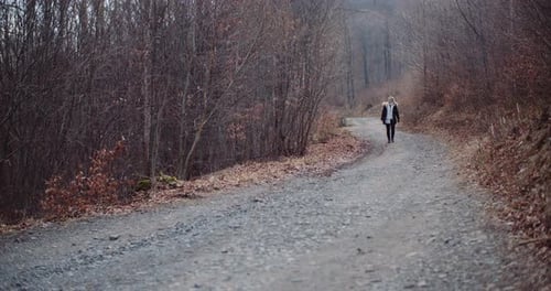 Freizeitaktivitäten, Sport - Tourist Wandern entlang eines Bergpfades in den Bergen