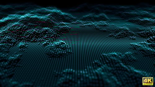 Futuristic Digital Particle Wave Motion Background Loop