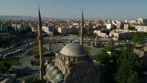 Aerial View On City Center Historic Mosque