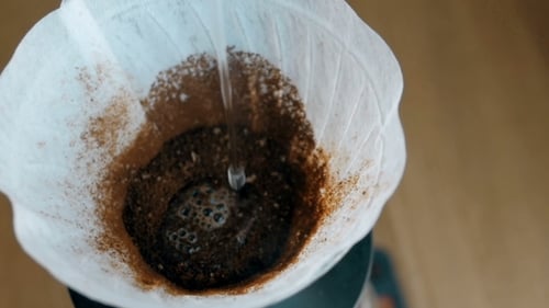 Pour Over Coffee Brew Close Up
