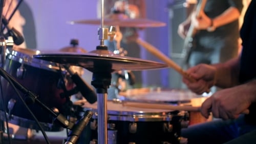 Drummer Playing Of Drums