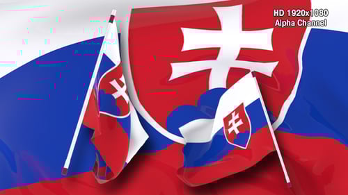 Slovakian Flag Waving Realistic 3D Animation