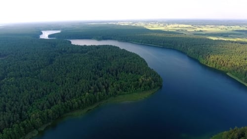 Beautiful Lake Aerial View
