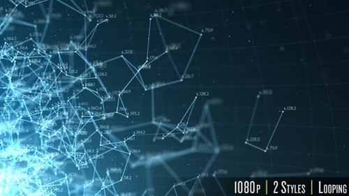 Animated Digital Network Background with Data Points Loop