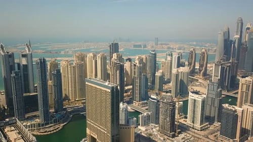 Aerial View of Dubai Marina District