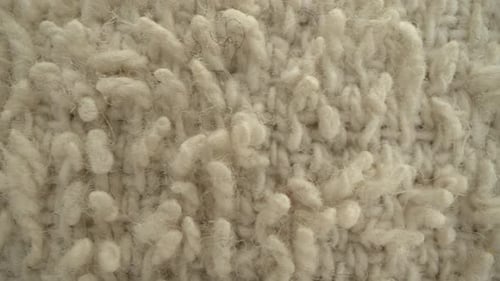 Cream Knitted Wool Texture Macro Shot