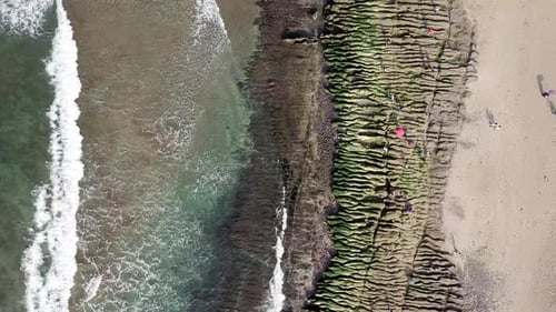 Drone fly over sea coast