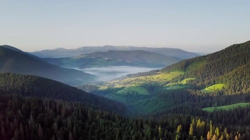 Mountain Peaks and Morning Sky with Smooth Moving Clouds