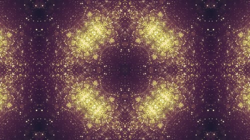 Radiant Golden Glitter Kaleidoscope Motion Background Loop