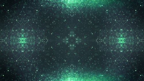 Abstract Green Sparkling Particles Background Loop