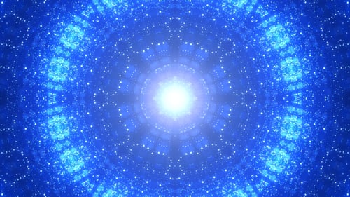 Abstract Blue Sparkle Kaleidoscope Loop Background