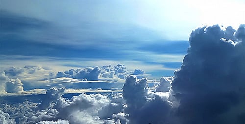 Scenic Aerial View of Cumulus Clouds High Above