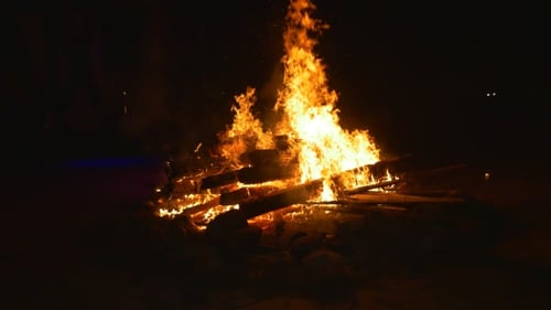 Large Fire At Night
