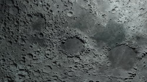 Textured Surface of the Moon Close-up in Motion