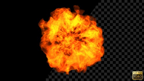 Realistic Fire Burst Alpha Channel Reveal