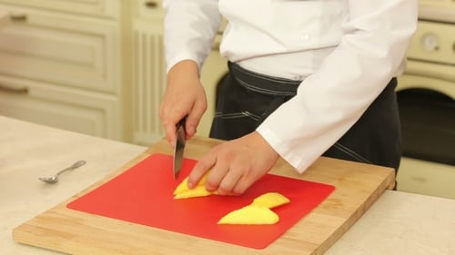 Peeling And Cutting Mango