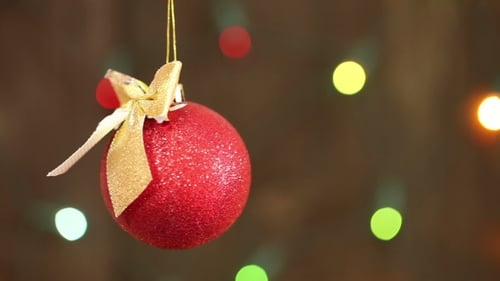 Christmas Ornament with Golden Ribbon, Festive Celebration