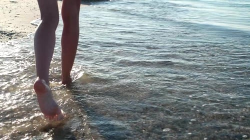 Barefoot Walk On The Wet Sand, Sunset