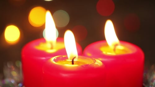 Three Christmas Candles. Blow Out The Fire