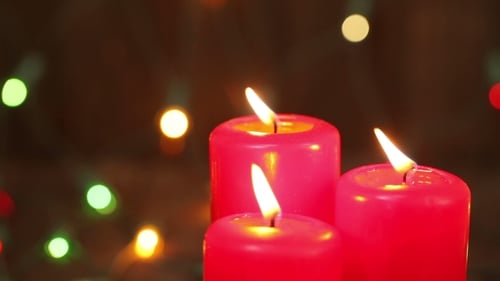 Three Christmas Candles. Blow Out The Fire
