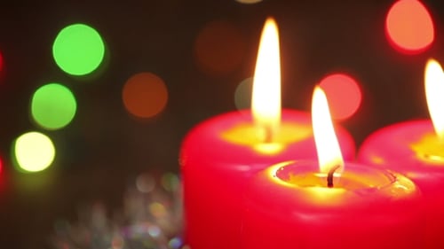 Three Christmas Candles. Blow Out The Fire
