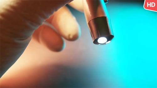 Hand Holding Modern LED Light Close Up