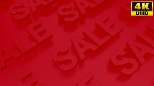 Red 3D Sale Text Background Motion Graphics