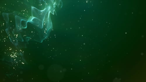 Dynamic Fluid Light Trails with Glittering Particles Background