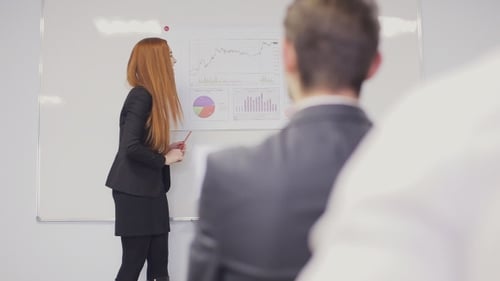 Office Woman Presenting In The Boardroom