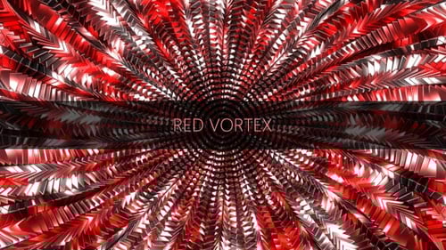 Hypnotic Red Abstract Metallic Tunnel Loop Background