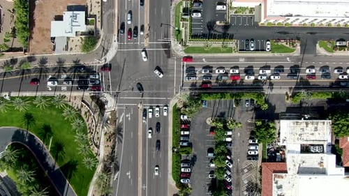 Aerial Top View of Scottsdale Desert City in Arizona East of State Capital Phoenix.
