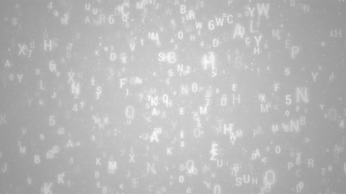 Floating Digital Alphanumeric Characters Loop Background