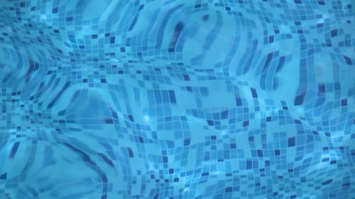 Mosaic Pool Bricks Through Water