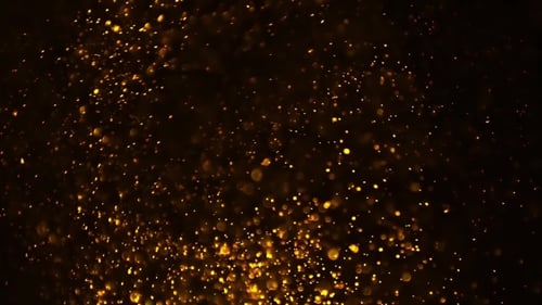 Shimmering Golden Light Particles Abstract Bokeh Background
