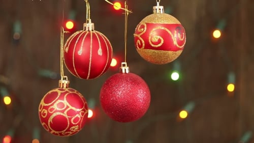 Festive Red and Gold Christmas Ornaments Decoration