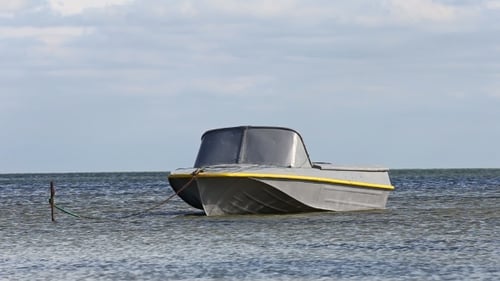 Motor Boat Standing On The Ground