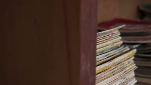 Library Shelves With Books