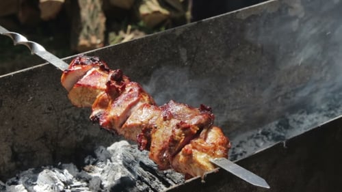 Auf dem Grill zubereiteter Kebab