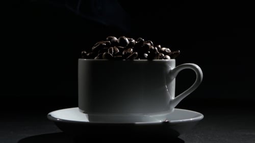 Coffee Mill,coffee Beans,roasted Coffee. Rotation. Backlight