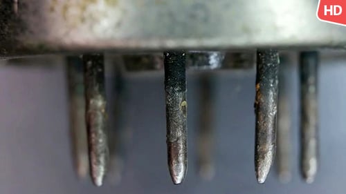 Extreme Close Up of Old Vacuum Tube Component