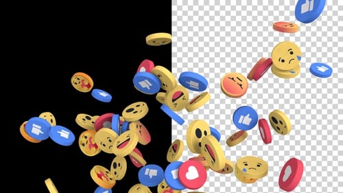 Flying Facebook Emoji 4K