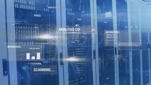 Animation of data processing and digital information flowing
