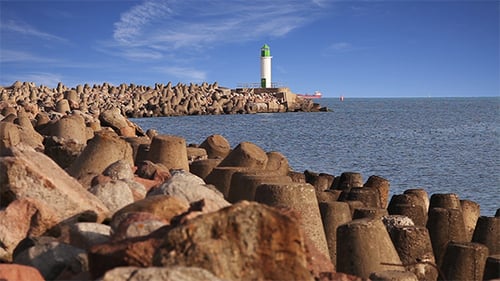 Blick vom Leuchtturm am Morgen