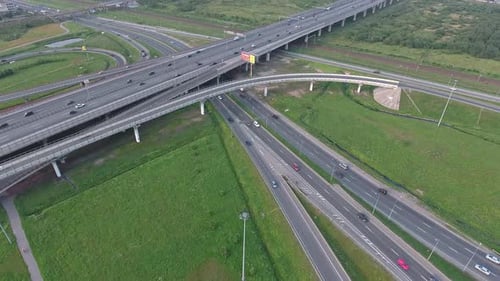 Aerial View on Modern Road Junction