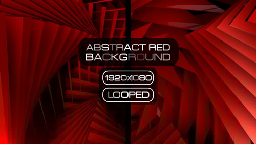 Abstract Red Geometric Tunnel Motion Background Loop