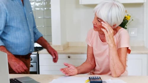 Elderly Couple Arguing About Money